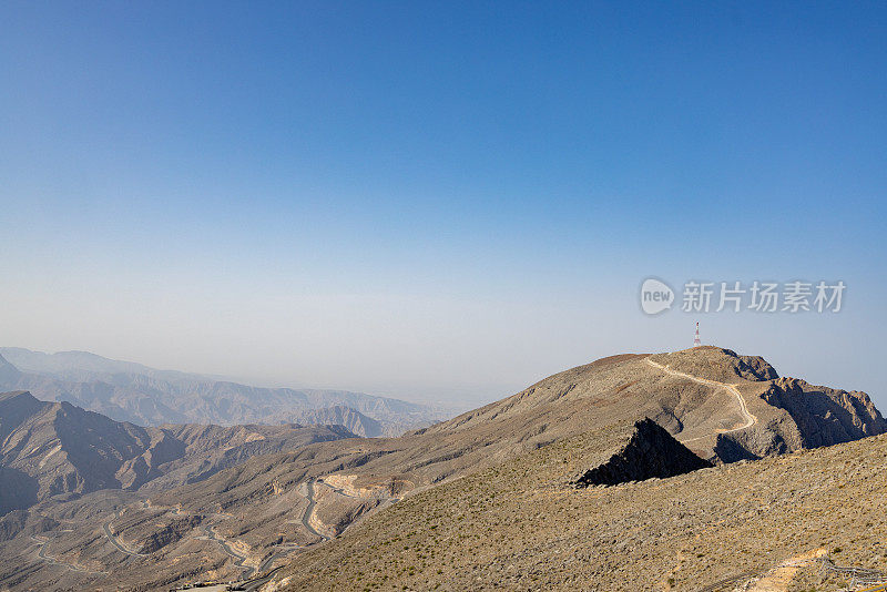 阿拉伯联合酋长国，Ras Al Khaimah, Jebel Jais山的蜿蜒道路